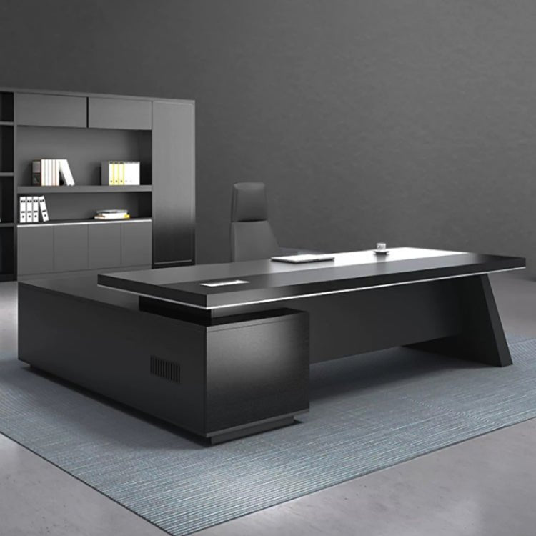 Modern Wooden Office Desk - Black Executive Style - Maoters