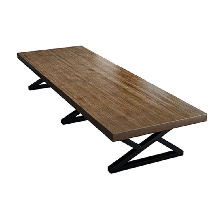 Nordic Industrial - Style Solid Wood Large Conference Table - Maoters