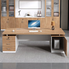 Office Computer Desk Double Cabinets Executive - Maoters - Maoters