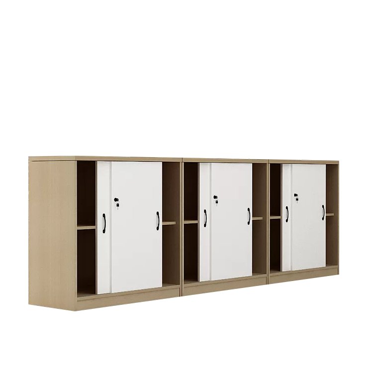 Office Storage Cabinet - Wooden Sliding Doors - Maoters