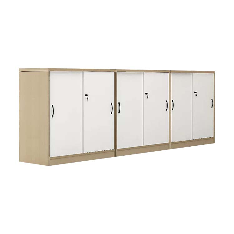 Office Storage Cabinet - Wooden Sliding Doors - Maoters