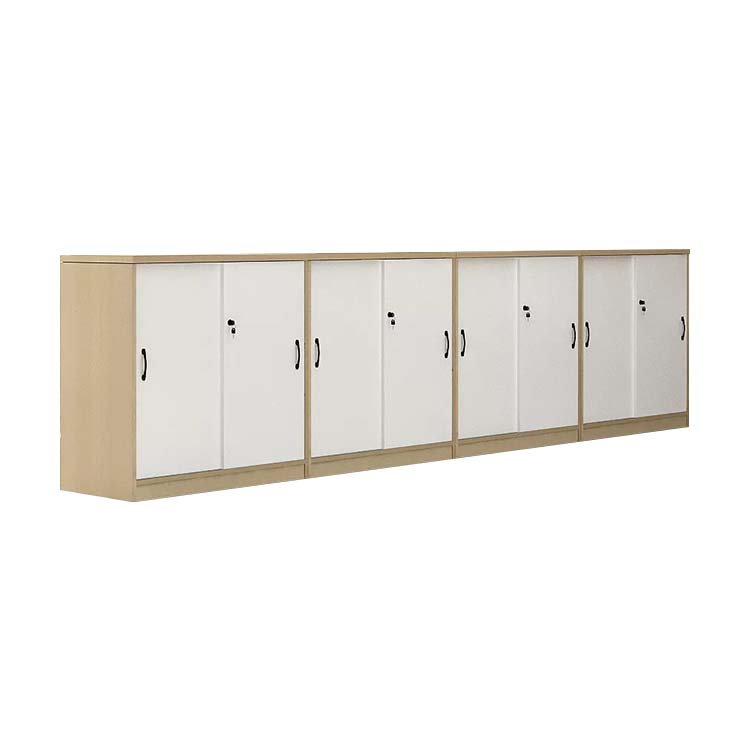 Office Storage Cabinet - Wooden Sliding Doors - Maoters