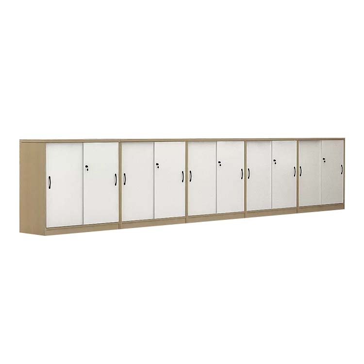 Office Storage Cabinet - Wooden Sliding Doors - Maoters