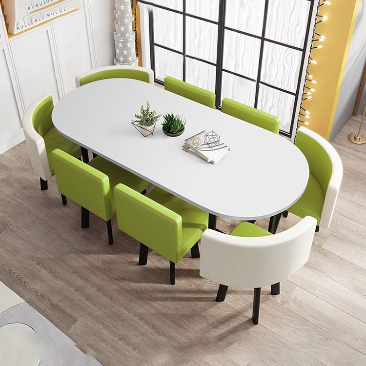 Oval White Conference Table Simple Modern - Maoters