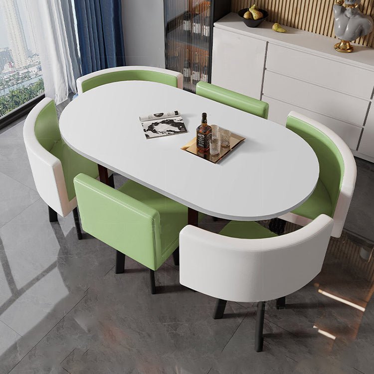 Oval White Conference Table Simple Modern - Maoters