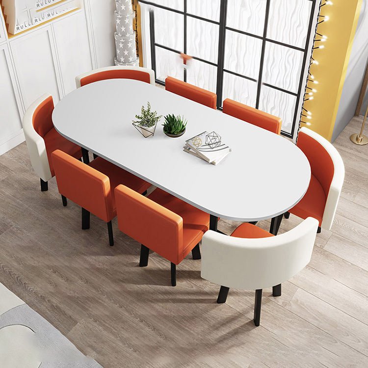 Oval White Conference Table Simple Modern - Maoters