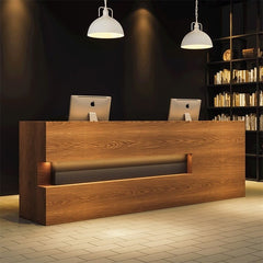 Retro Solid Wood Reception Desk - Maoters - Maoters