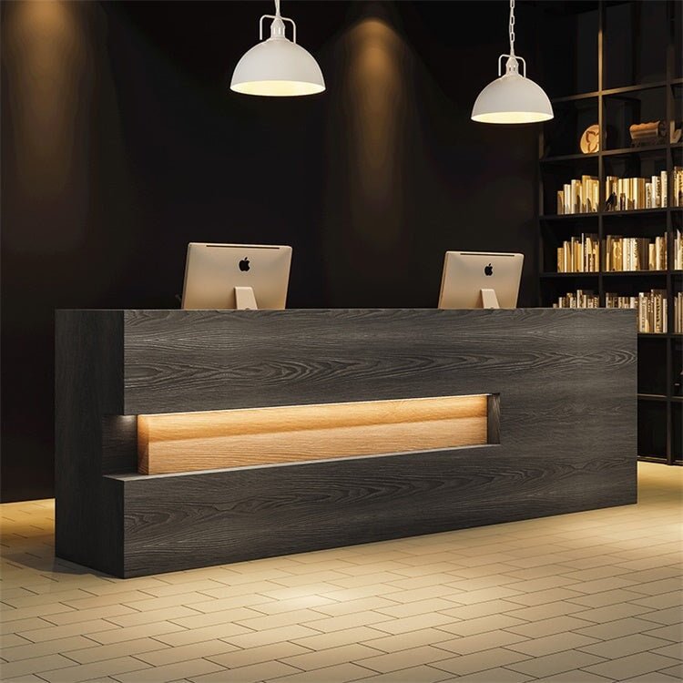 Retro Solid Wood Reception Desk - Maoters - Maoters