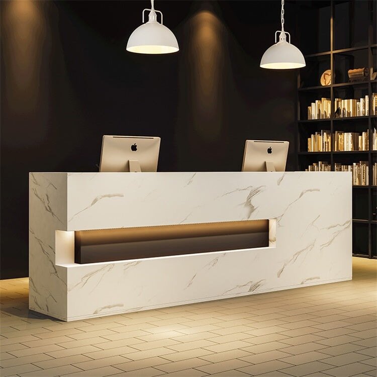 Retro Solid Wood Reception Desk - Maoters - Maoters