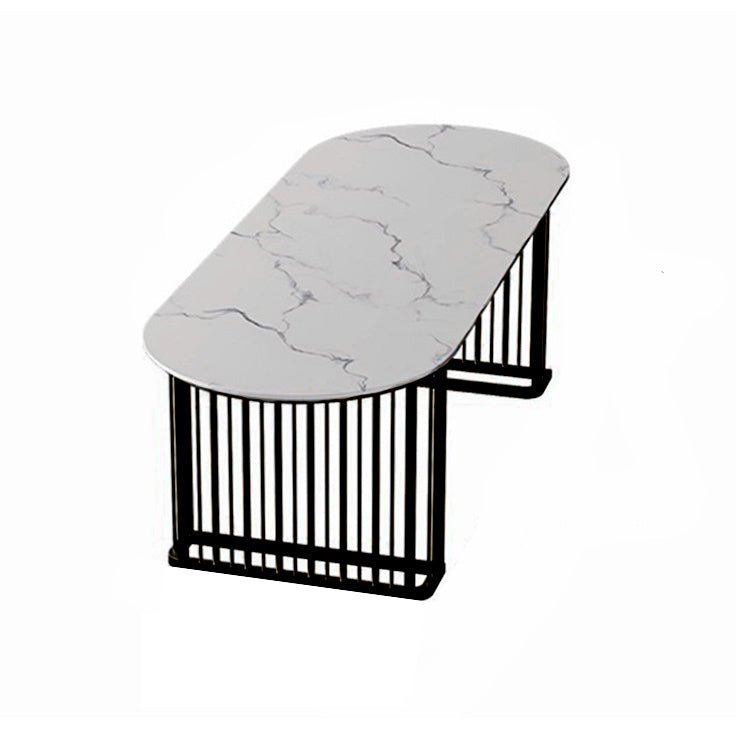 Rock Slab Marble Conference Table Oval Desk - Maoters