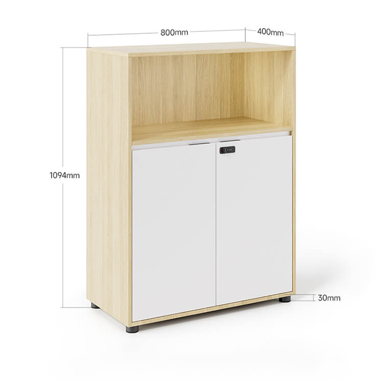 Secure Wooden Office Storage Cabinet with Lock - Maoters