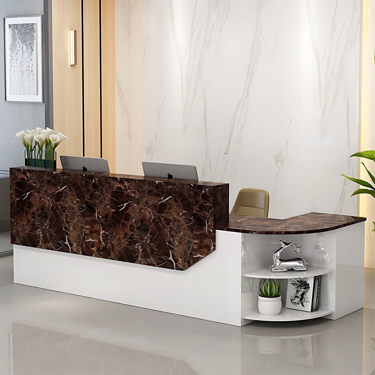 Simple L - shape Wood Reception Desk - Maoters - Maoters