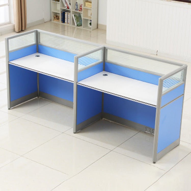 Simple Modern Desk & Chair Set - Blue, Four Seater - Maoters