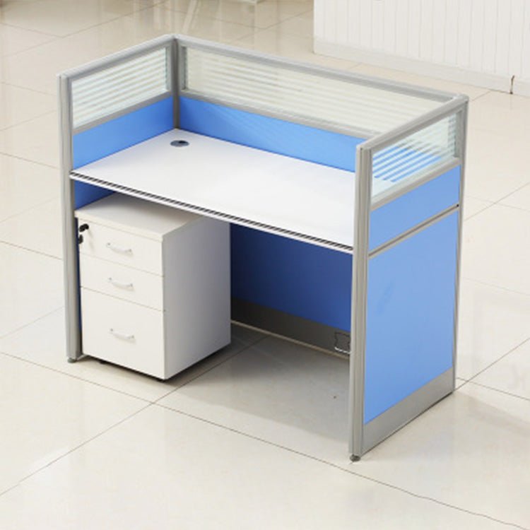 Simple Modern Desk & Chair Set - Blue, Four Seater - Maoters