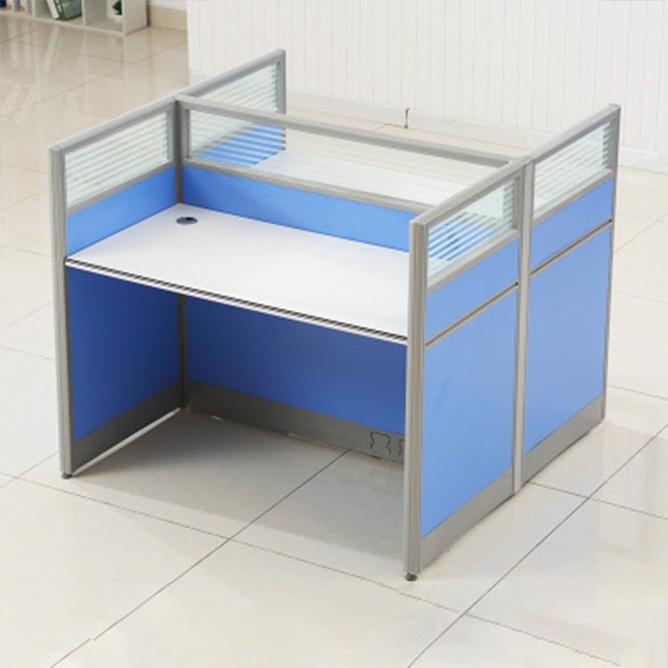 Simple Modern Desk & Chair Set - Blue, Four Seater - Maoters