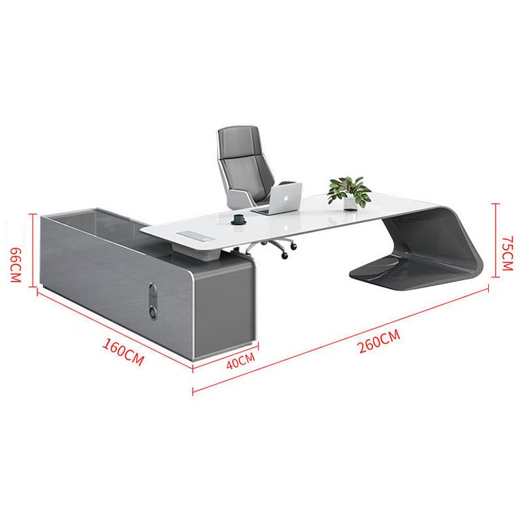 Simple Modern Lacquered Executive Desk - Maoters