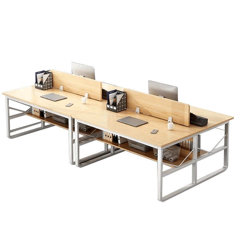 Simple Office Desk with Partition, Customizable Bracket - Maoters