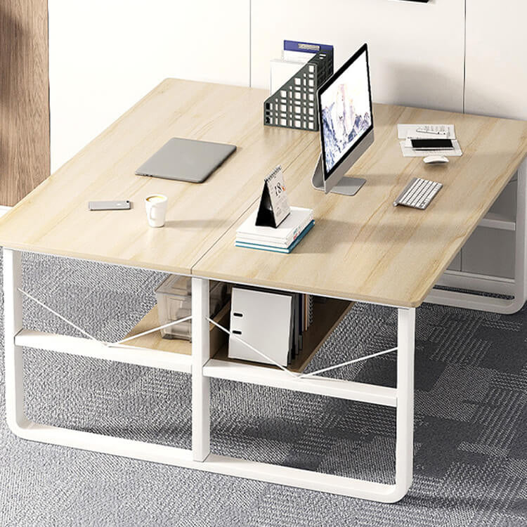 Simple Office Desk with Partition, Customizable Bracket - Maoters