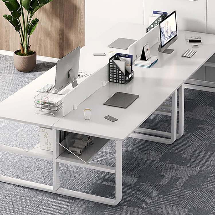 Simple Office Desk with Partition, Customizable Bracket - Maoters