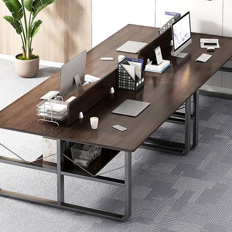 Simple Office Desk with Partition, Customizable Bracket - Maoters