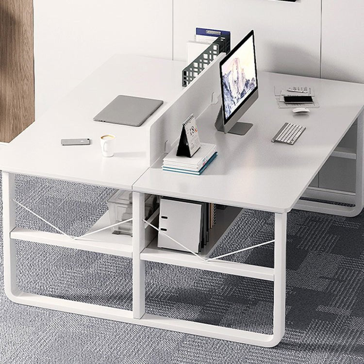 Simple Office Desk with Partition, Customizable Bracket - Maoters