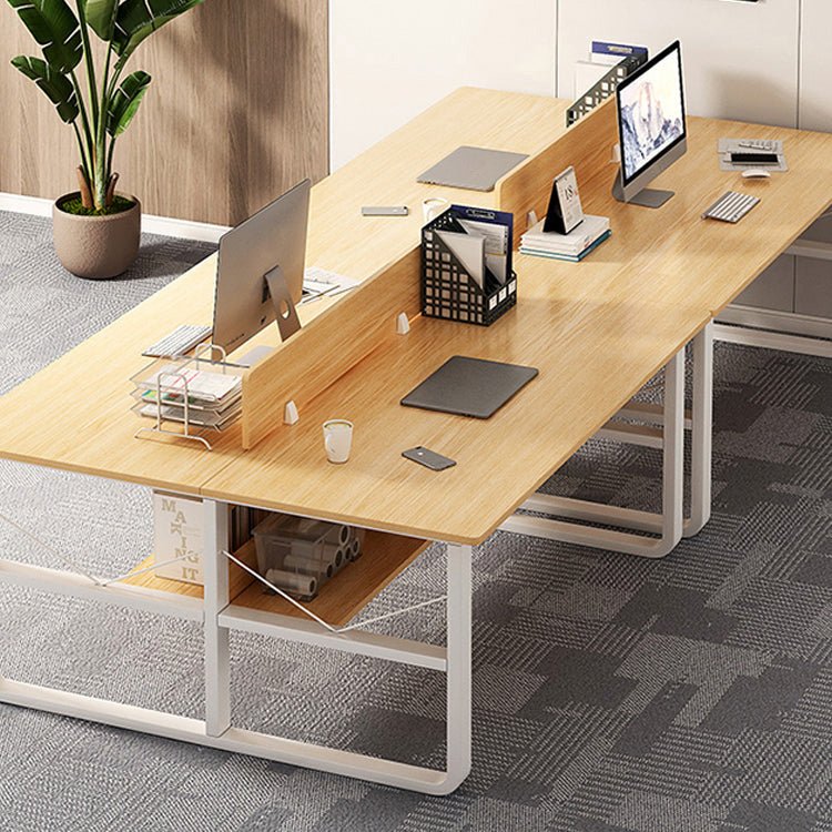 Simple Office Desk with Partition, Customizable Bracket - Maoters