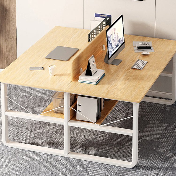 Simple Office Desk with Partition, Customizable Bracket - Maoters