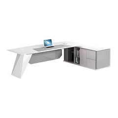 Sleek White Lacquer Executive Desk - Maoters - Maoters