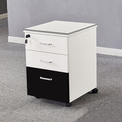 Solid Wood Freestanding Mobile White Storage Cabinet - Maoters