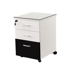 Solid Wood Freestanding Mobile White Storage Cabinet - Maoters