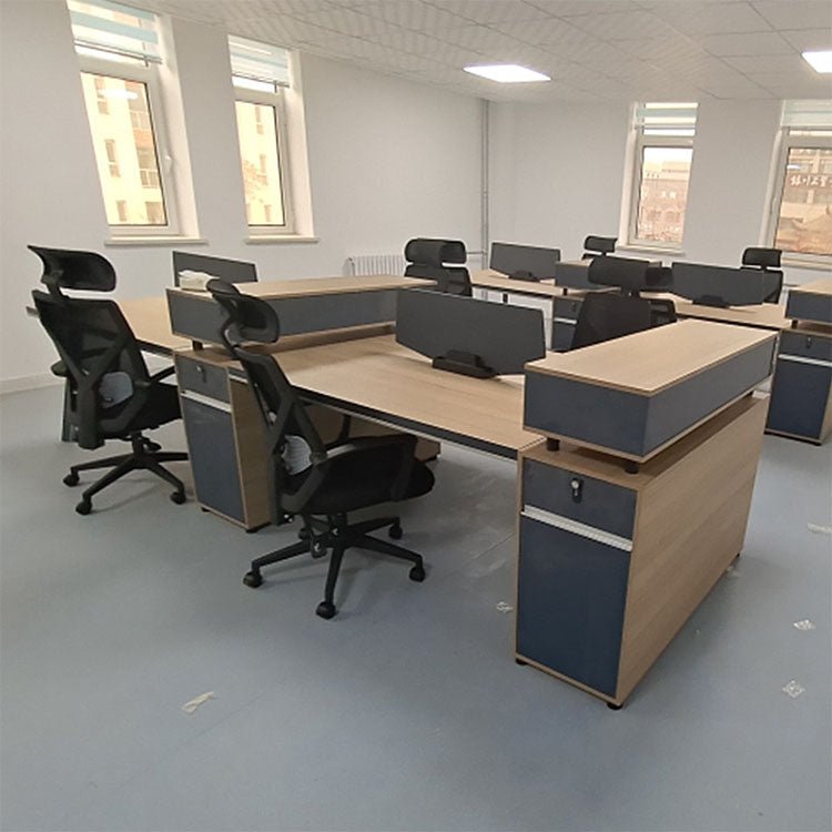 Staff Desk with Tall Cabinet, Password Lock, Metal Legs - Maoters