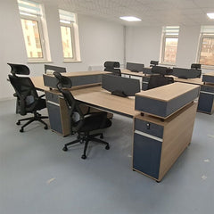 Staff Desk with Tall Cabinet, Password Lock, Metal Legs - Maoters