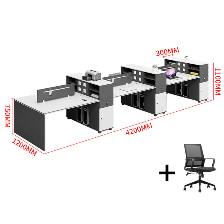 Stylish Black & White Desk and Chair Set - Maoters