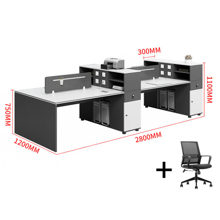 Stylish Black & White Desk and Chair Set - Maoters