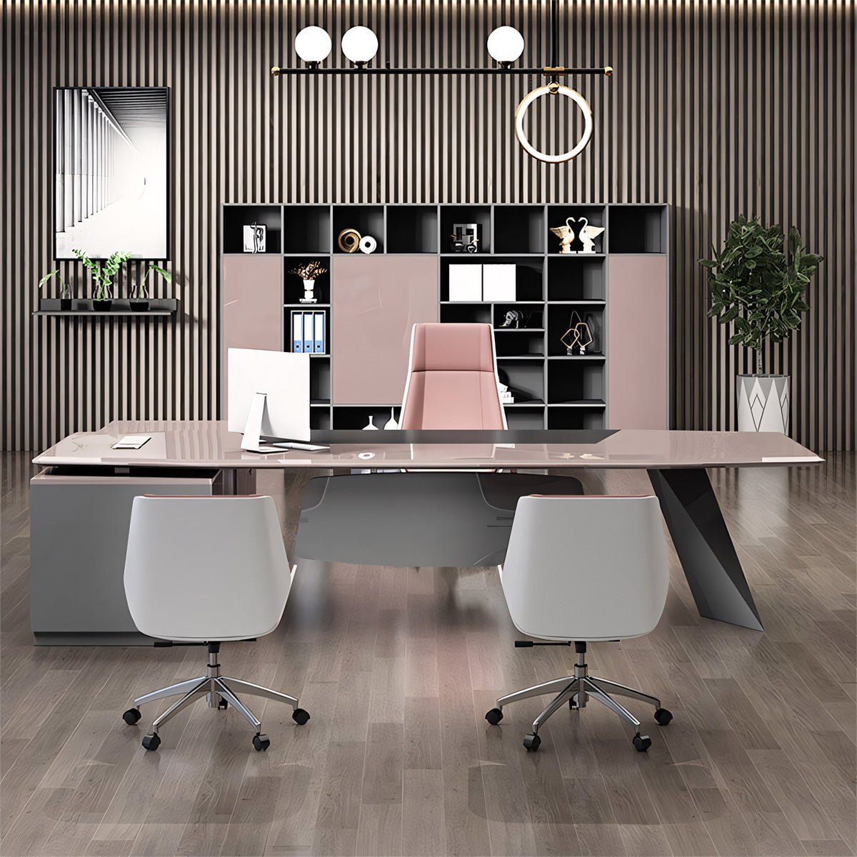 Stylish White Manager Desk - Modern - Maoters