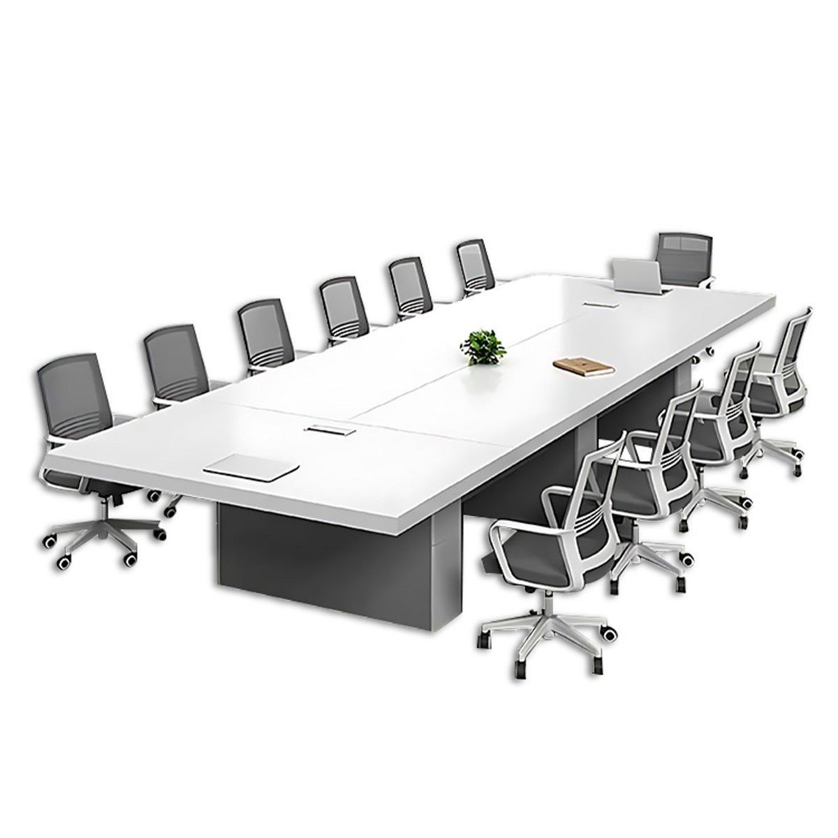 Warm White Minimalist Large Conference Table - Maoters - Maoters