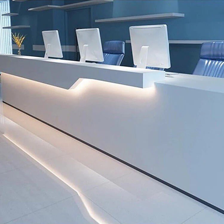 White Lacquered Company Reception Desk - Maoters - Maoters