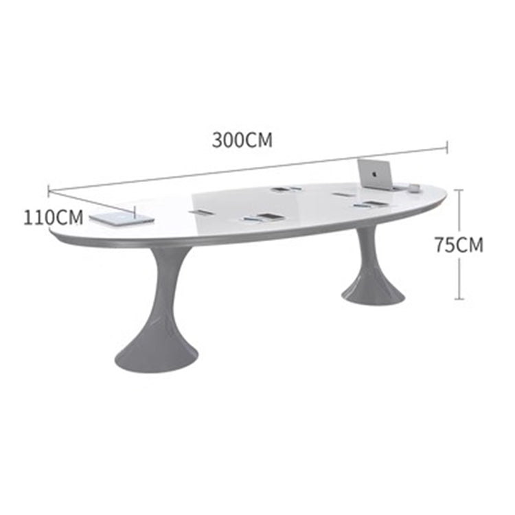 White Oval Small Negotiation Table - Maoters