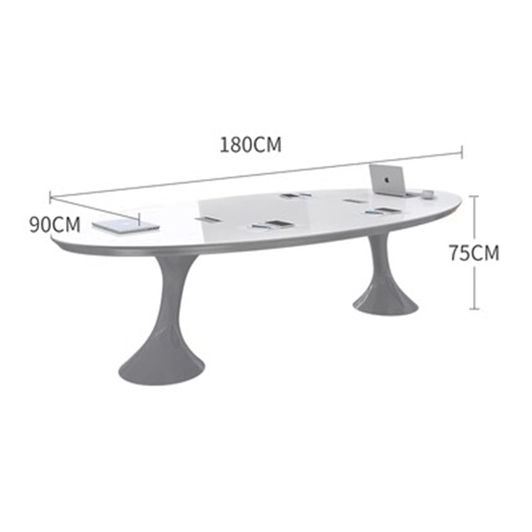 White Oval Small Negotiation Table - Maoters