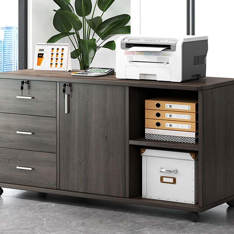 Wooden Office File Cabinet with Lock - Maoters - Maoters