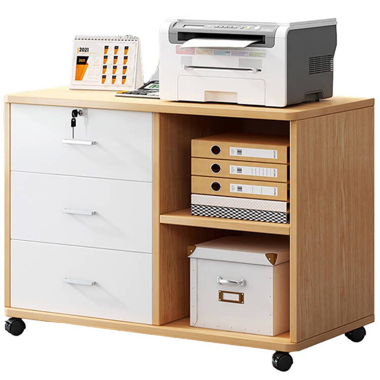 Wooden Office File Cabinet with Lock - Maoters - Maoters