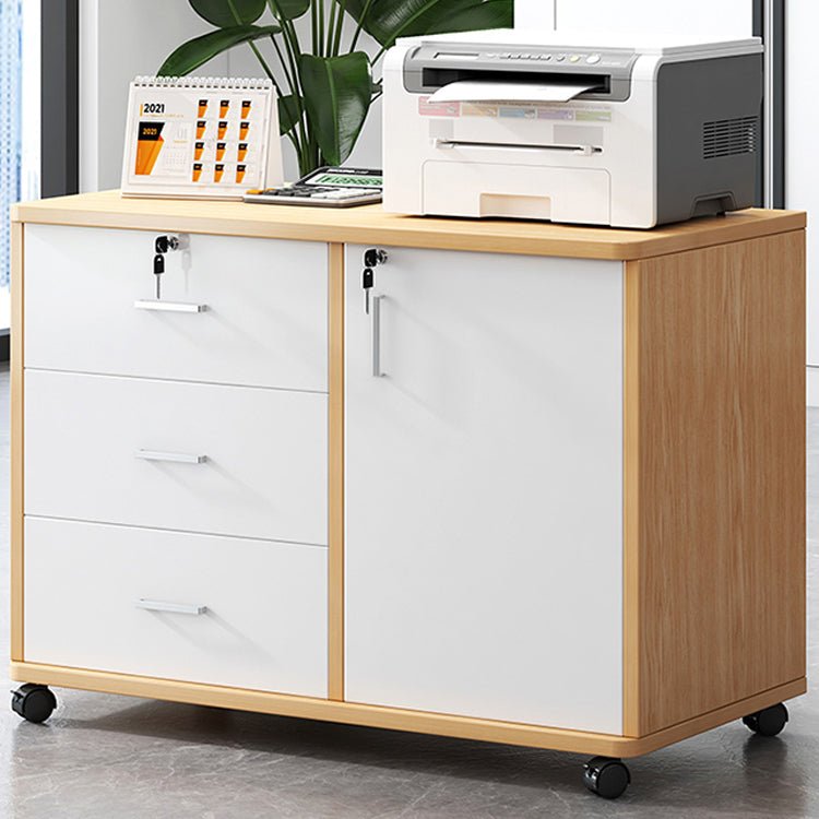 Wooden Office File Cabinet with Lock - Maoters - Maoters